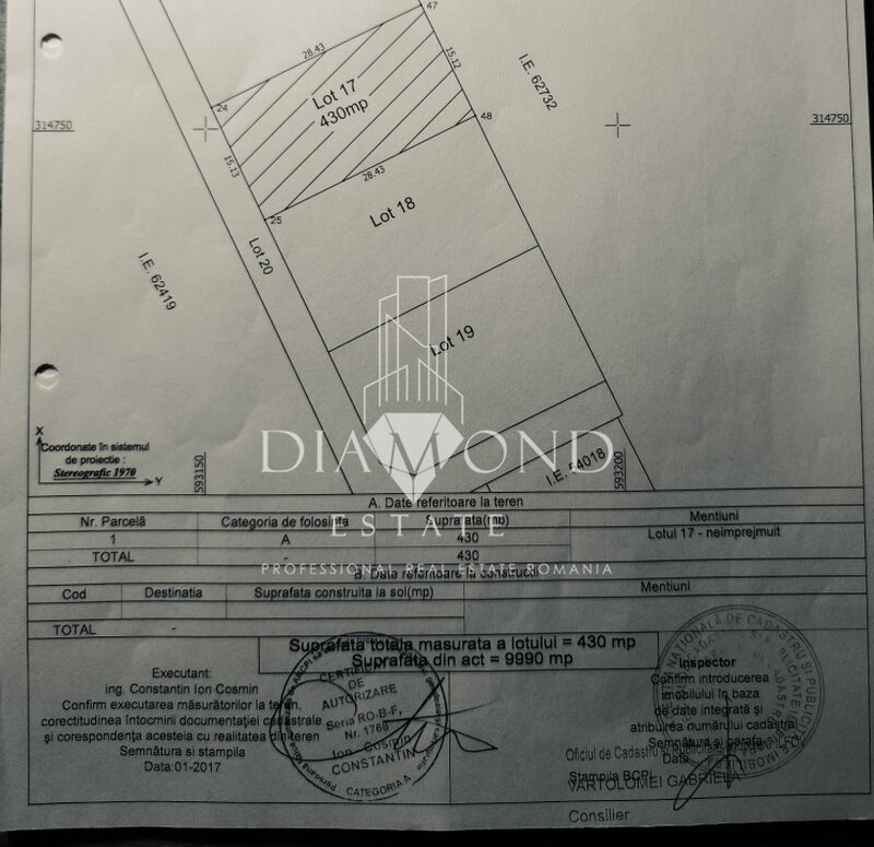Berceni, strada Miorita, 0% comision teren intravilan 430 mp,
